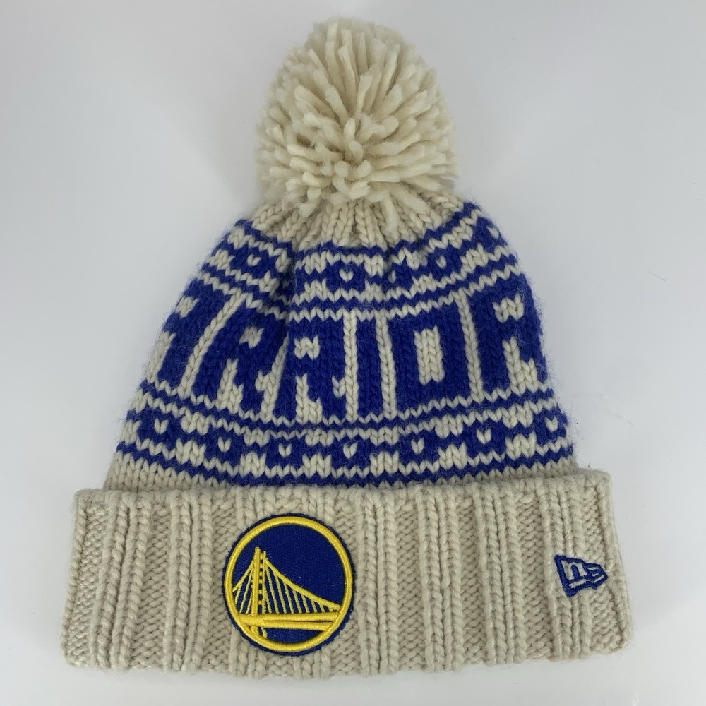 Golden State Warriors Beanie Womens One Size NBA Winter Pom Pom Knit Hat Cap